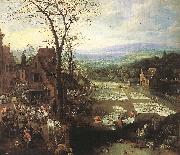 MOMPER, Joos de Flemish Market and Washing Place sg oil painting